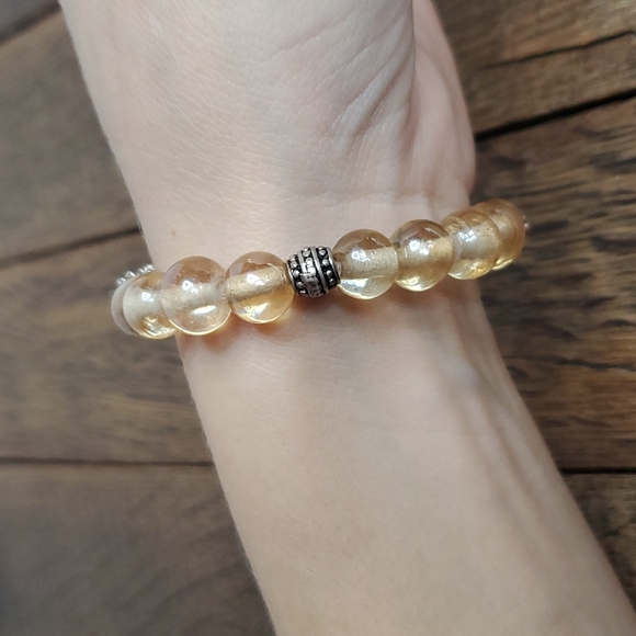 Vintage Silverware Spoon Bracelet w Glass Pearls. XS - Picture 5 of 5